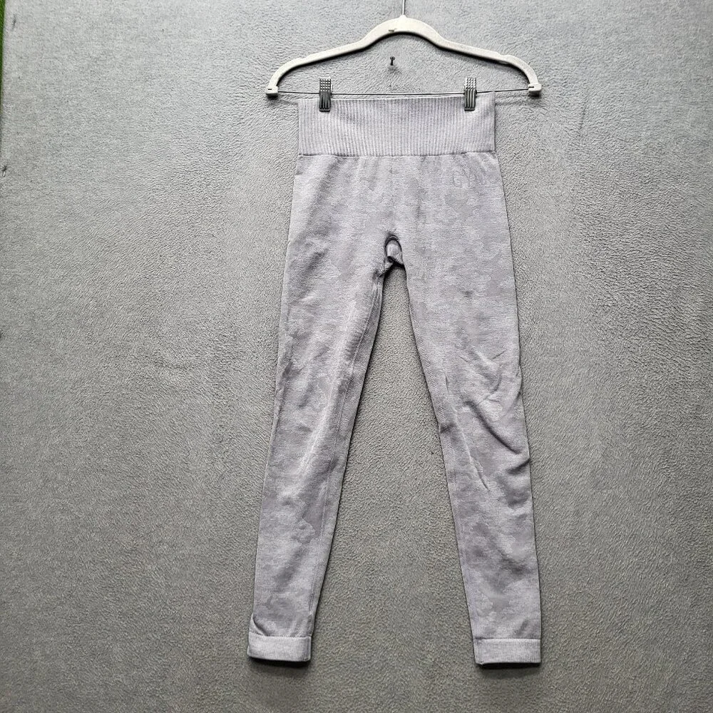 Gymshark‎ Women Activewear Pants S Gray Nylon Polyester Camouflage Yoga Legging